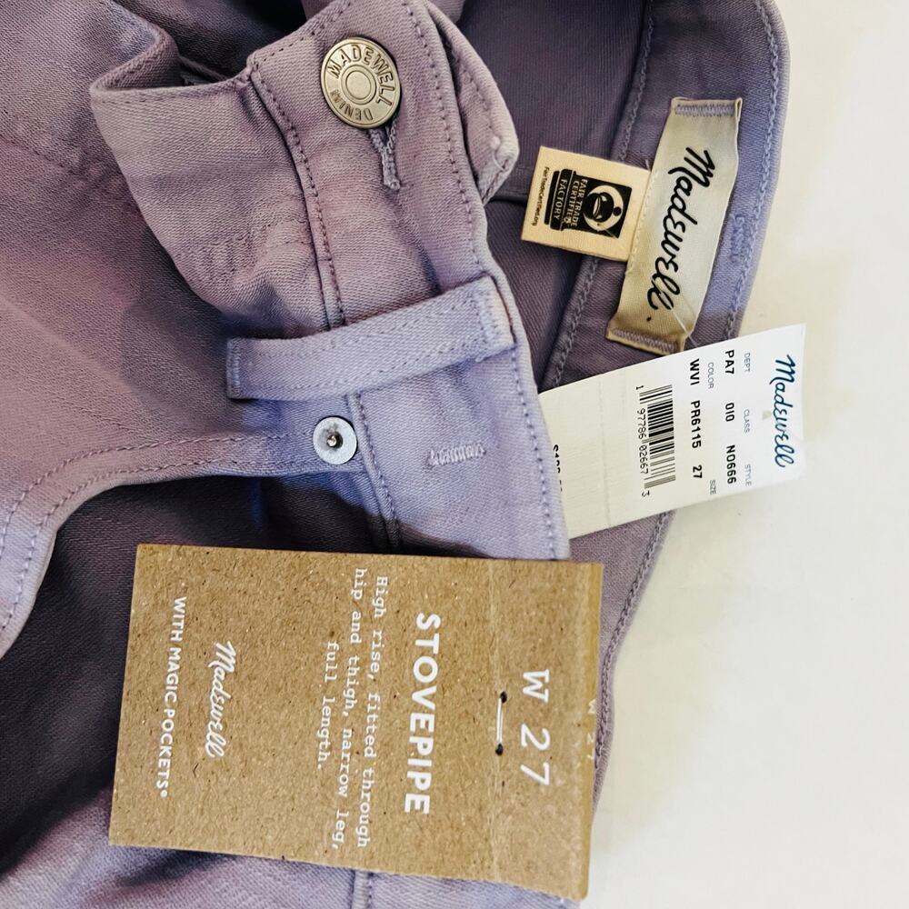 Madewell Stove Pipe High Rise Straight Leg Jeans Size 27 NWT Purple - Picture 6 of 10